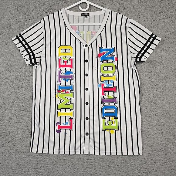 Tops - Fashion of New York Women's Baseball Jersey Double Side Print Size 2X